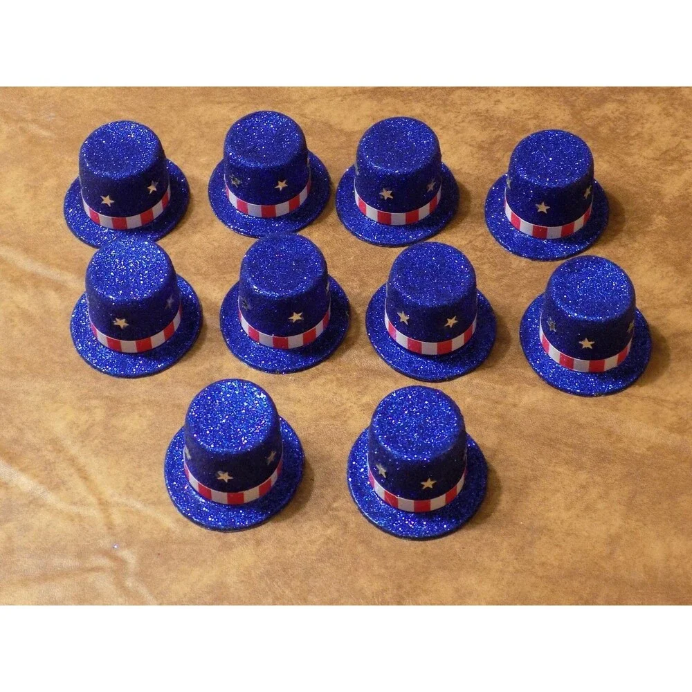 4th Of July Lot Crafts (Top Hats/Wood Firecrackers/Plastic Stars & Foam Scatter)